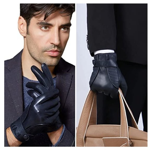 Fioretto Accessories Fioretto Mens Genuine Leather Gloves Winter